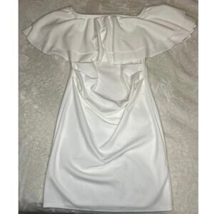 My Bump Off The Shoulder White Body Con Style Maternity Dress Stretch